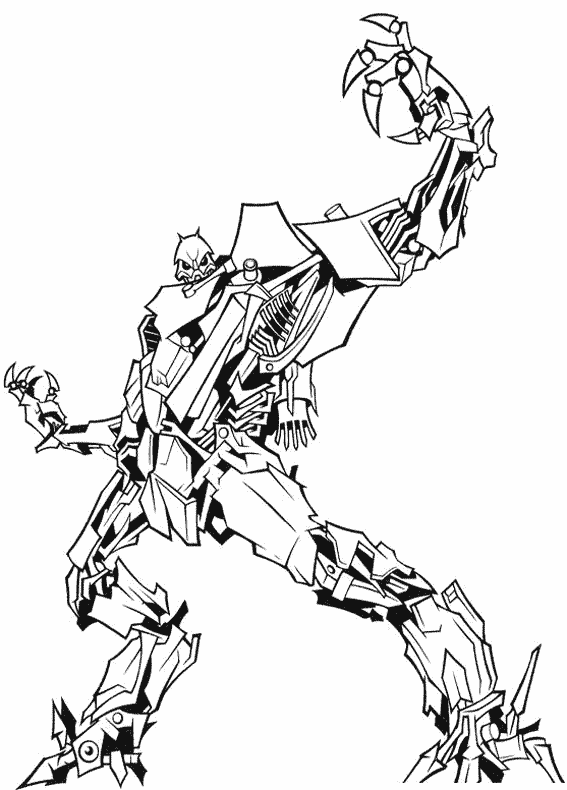coloriage transformers decepticon poing leve